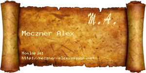 Meczner Alex névjegykártya